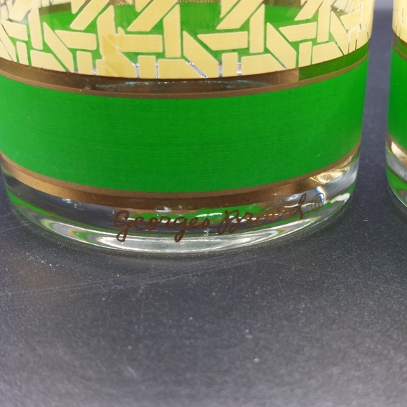 Vintage George Briard ART DECO Gold Painted Old Fashion Glasses Barware MCM - Picture 9 of 10